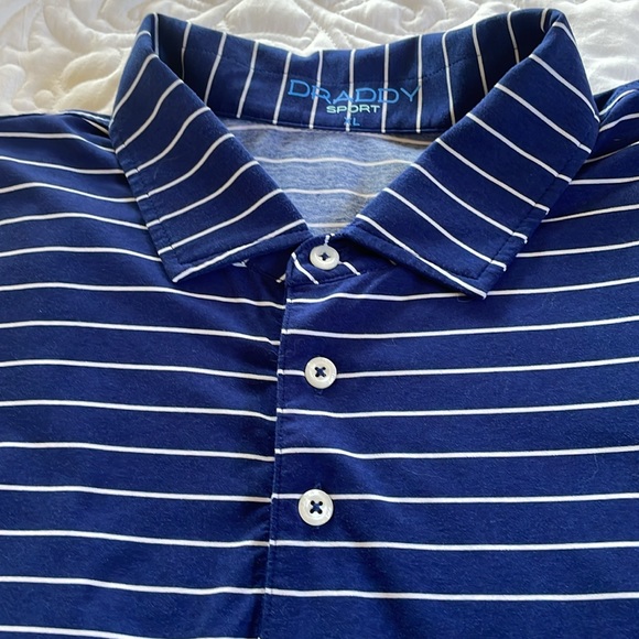 Draddy Sport Polo Blue & White Short Sleeve Size XL - Picture 4 of 5